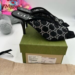 Women’s Gucci, Gigi, Crystal embellished slides size 40 made in Italy